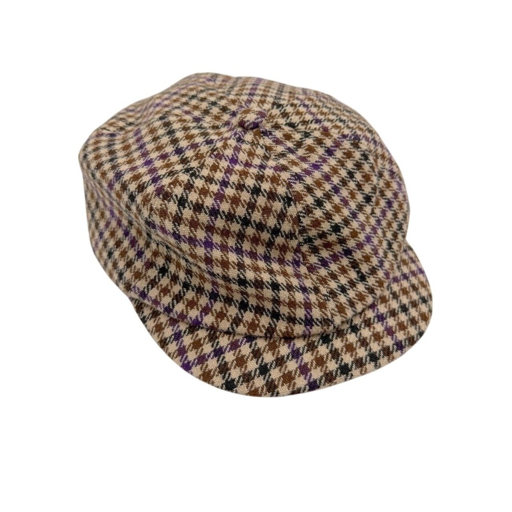 VTG Alternative Unisex Brown Houndstooth Plaid Lined Baker Boy Newsboy Cap